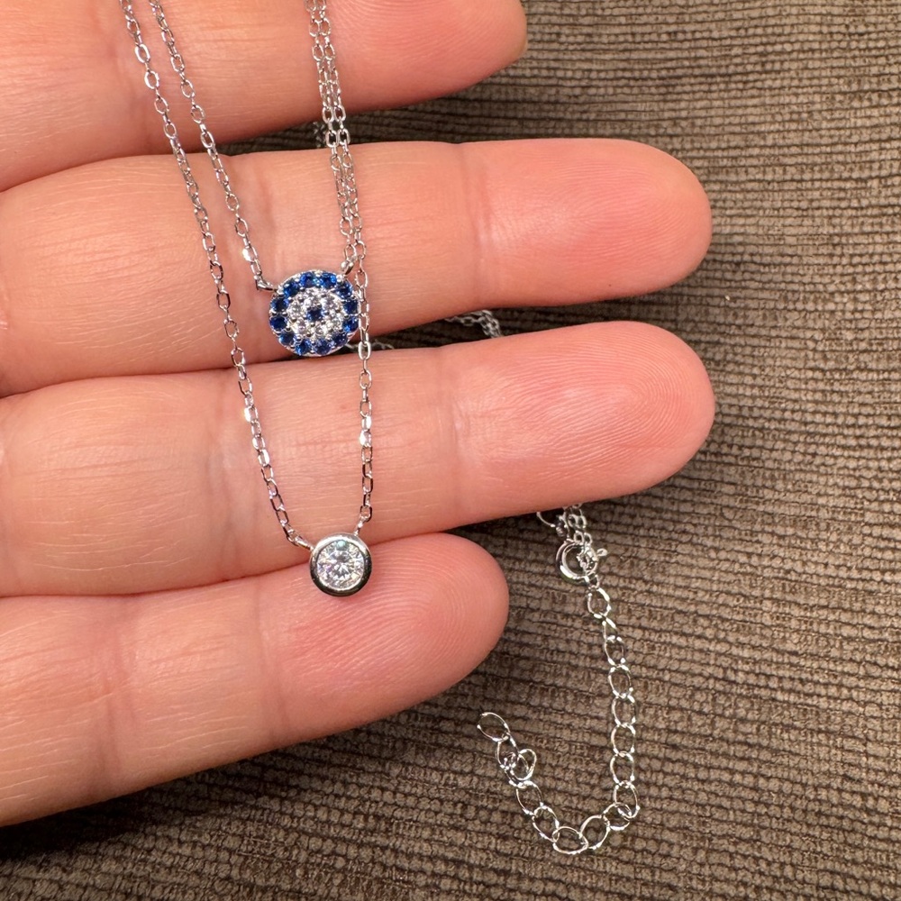 Sterling silver evil eye necklace